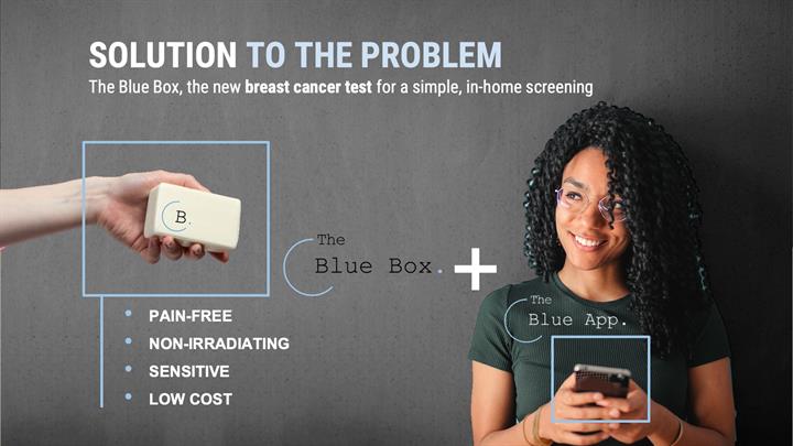 An image with a caption of: The Blue Box and The Blue App will guide the end-customer towards a simple and stress-free test