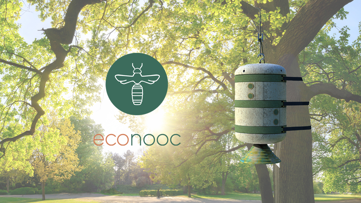 An image with a caption of: Econooc is a no effort conservation beehive made from mycelium that aims to engage the user. 